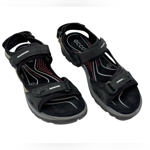 ECCO Womens Offroad Yucatan Sandal Black & Beige Size EU 39 - US 8/8.5 - Picture 2 of 14